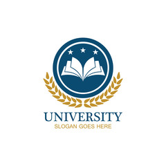 Fototapeta na wymiar University, Academy, School and Course logo design template
