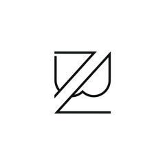 BZ logo font with line art. design a combination of 2 letters into one logo that is unique and simple. black texture. isolated white. modern template. for company and graphic design.