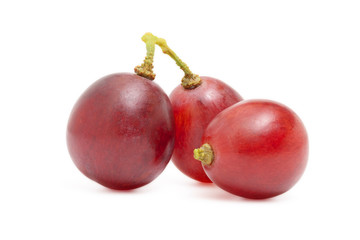 Rad grape isolated on white background with clipping path