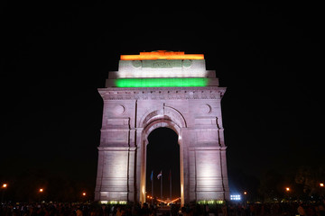The India Gate is a war memorial located astride the Rajpath