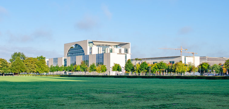 The building of the Federal Chancellery, German Chancellor, in Berlin.