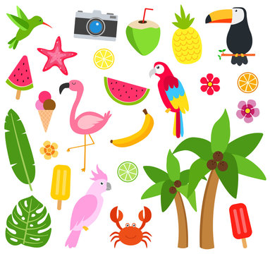 bunte sommer icon sammlung 