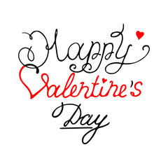 Vector Happy Valentines Day Vintage Card With Lettering.