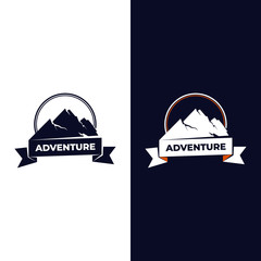 mountain adventure vintage logo design sign illustration symbol vector icon badge graphic retro activities outdoor community organization business branding concept hobbies identity
