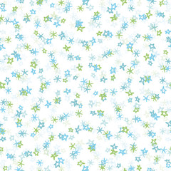 Vector abstract doodle stars in kaleidoskope movement seamless repeat pattern design background texture. Perfect for modern greeting cards, wallpaper, fabric, home decor, wrapping projects.