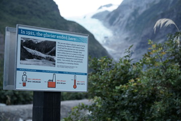 Glacier retreating because of climate change