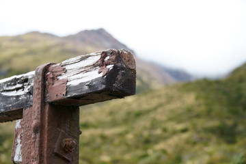 Old vintage wooden beam in highlands
