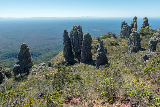 Rocks known as Guardians of Santiago, Chiquitania, Bolivia
