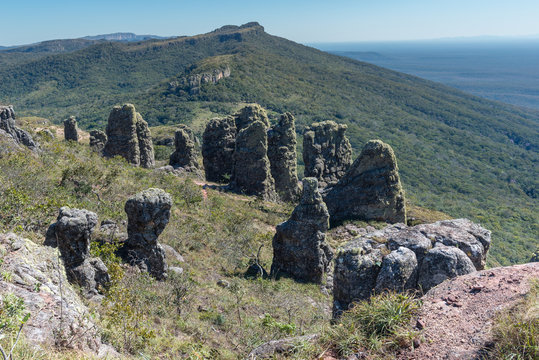 Rocks known as Guardians of Santiago, Chiquitania, Bolivia