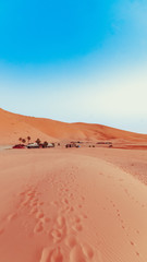Fototapeta na wymiar Merzougha in Sahara desert in Morocco