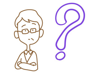 疑問を持つ高齢男性　ライン