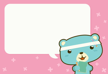 Cute bear and  balloon blank