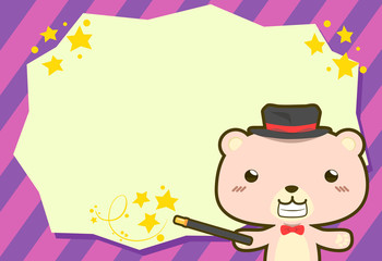 Naklejka premium Cute bear and balloon blank