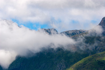 Fototapeta premium Rocks in clouds in Andringitra national park, Madagascar