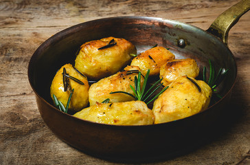 Homemade roasted potatoes with rosemary