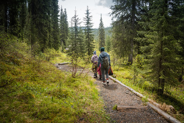 hiking in the mountains
