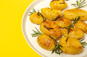 Homemade roasted potatoes with rosemary