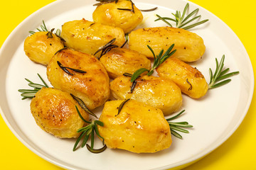 Homemade roasted potatoes with rosemary