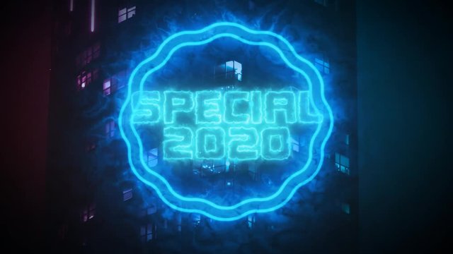 Happy new years 2020 with electic neon 