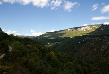 Mountain summer landscape. Canyon in Montenegro.	