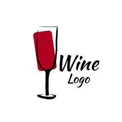 Vector illustration a wine logo symbol black red color isolated on white