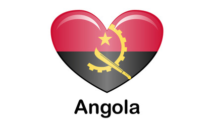 Flag of Angola.Angola Icon illustration,National flag for country of Angola isolated, banner