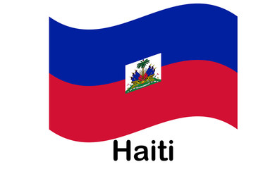 Flag of Republic of Haiti and formerly called Hayti is a country located on the island of Hispaniola, east of Cuba in the Greater Antilles archipelago of the Caribbean Sea.