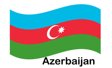 Naklejka premium Flag of Azerbaijan. illustration. The color and size of the original.