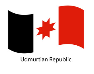 Udmurtia national flag on white background texture.