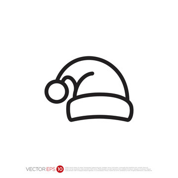 Pictograph of santa hat for template logo, icon, and identity vector designs.
