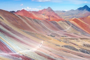 Papier Peint photo autocollant Vinicunca Rainbow Mountain, près de Cusco, Pérou