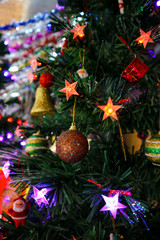Beautiful Christmas trees and beautiful decorations