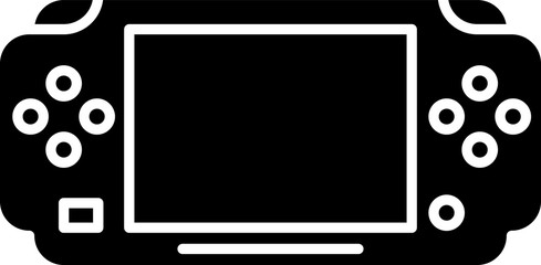 Black Portable video game console icon isolated on white background. Gamepad sign. Gaming concept.  Vector Illustration © vector_v