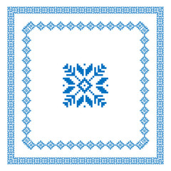 Set of snowflakes for embroidery clothes.