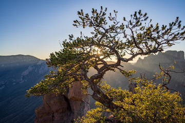 Sun sets over the mountains of West Texas.