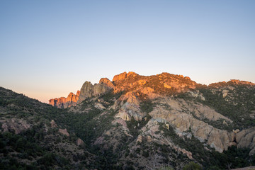 The sun begins to set over the mountains of West Texas. 