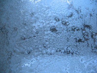 Frosty pattern on winter window