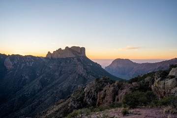 The sun begins to set over the mountains of West Texas. 