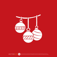 Pictograph of christmas ornament for template logo, icon, and identity vector designs.