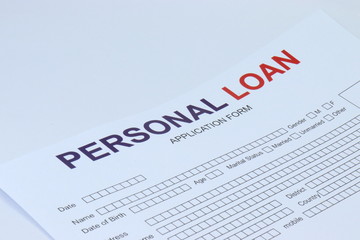 Obraz premium Personal Loan application form isolated on white background