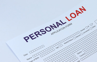 Obraz premium Personal Loan application form isolated on white background