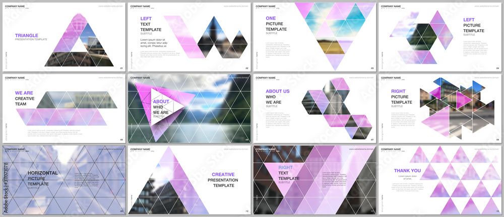 Canvas Prints minimal presentations design, portfolio vector templates with triangular design background, triangle