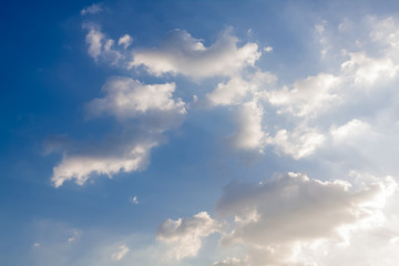 White clouds exposed to sunlight