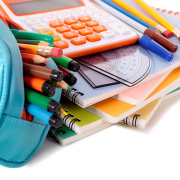 School supplies with calculator