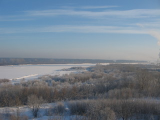 panorama of Vjatka river near Kirov in winter