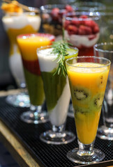 Colorful cocktail of fruits and vegetables. Healthy diet