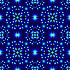 Seamless endless repeating ornament of blue shades