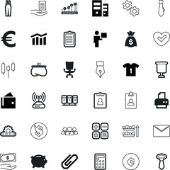 business vector icon set such as: farming, glamour, courier, round, tree, debt, loan, square, newsletter, group, national, healthy, candles, water, ecology, computing, note, pass, envelope, service