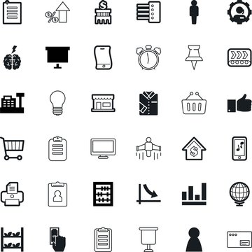 business vector icon set such as: ok, short-sleeve, shipping, creative, identity, name, farming, clothing, thumb, pay, electronic, documents, recession, textile, reduction, contour, handle, menswear