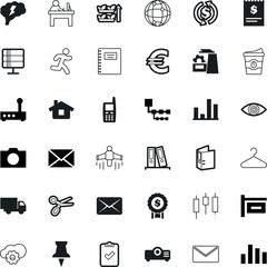 business vector icon set such as: table, trailer, bulletin, hairdresser, water, organizational, vertical, coffee, check, wardrobe, control, lorry, assurance, express, engineering, pc, diary, jetpack